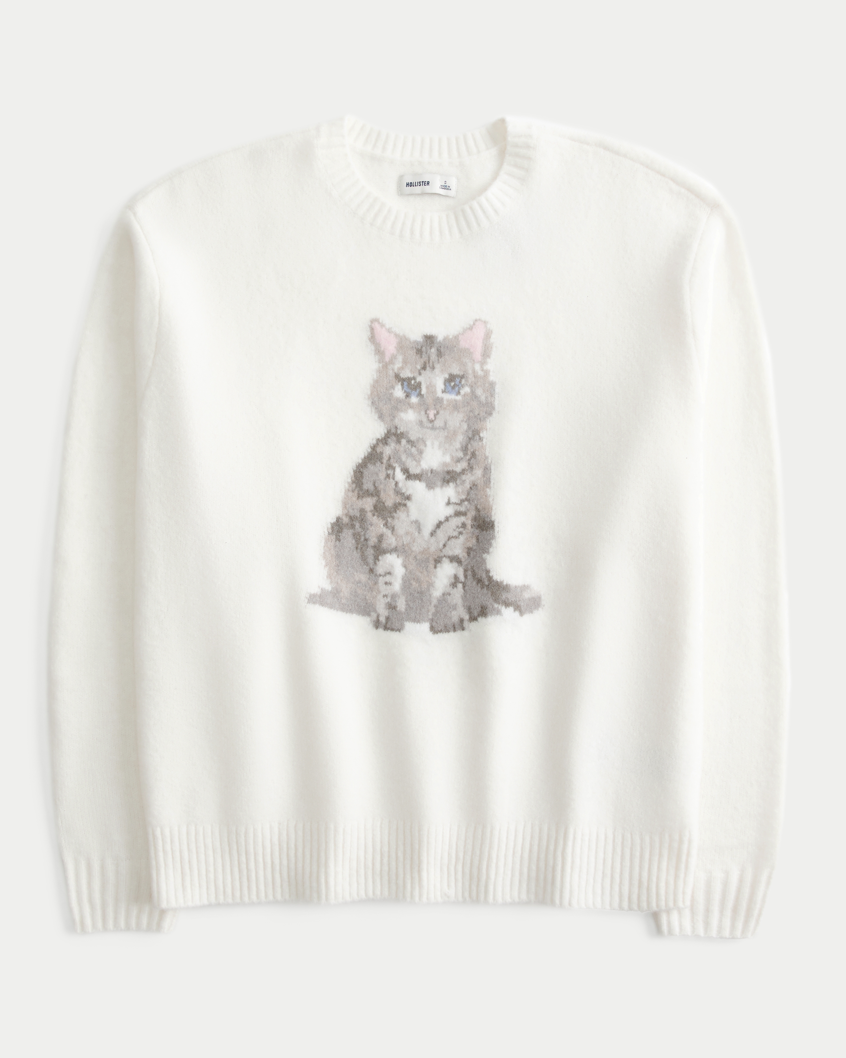 Hollister Comfy Cloud Kitten Graphic Sweater