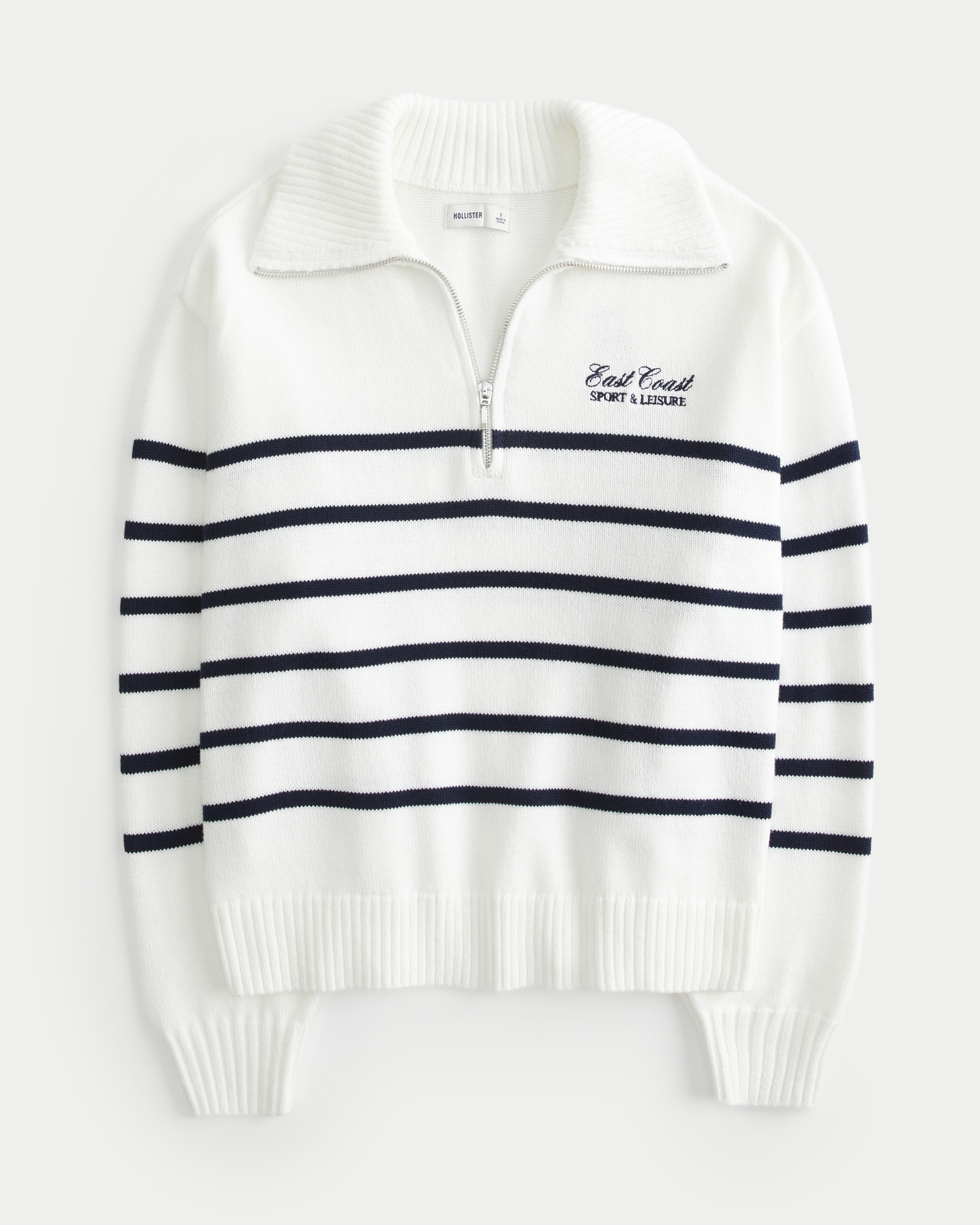 Half Zip Jumper Hollister Striped Jumper Sweatshirt Hollister Half