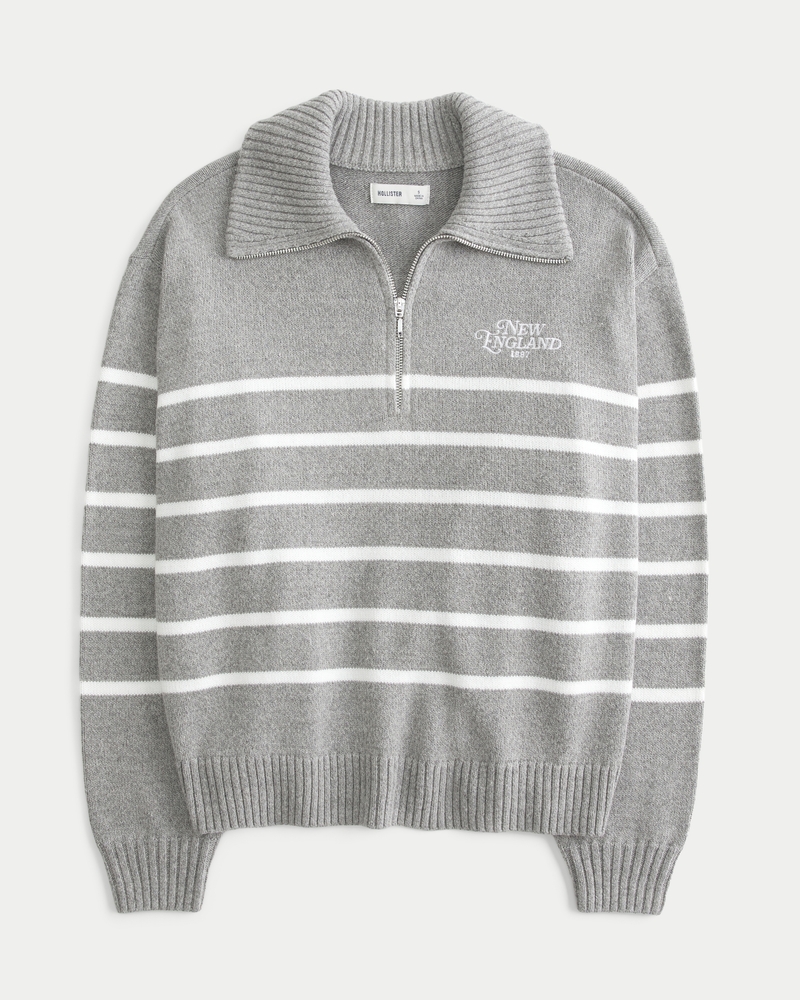 hollisterページ Women's Oversized Half-Zip Graphic Sweater | Women's Clearance