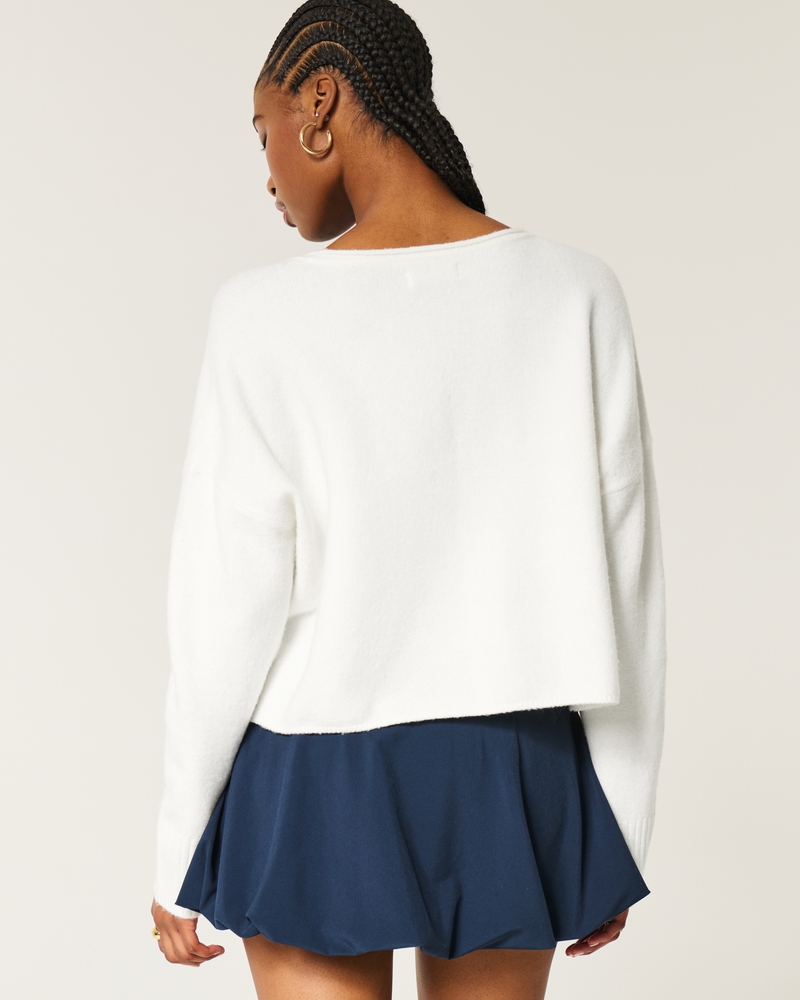 Hollister Comfy Cloud Graphic Notch-Neck Sweater