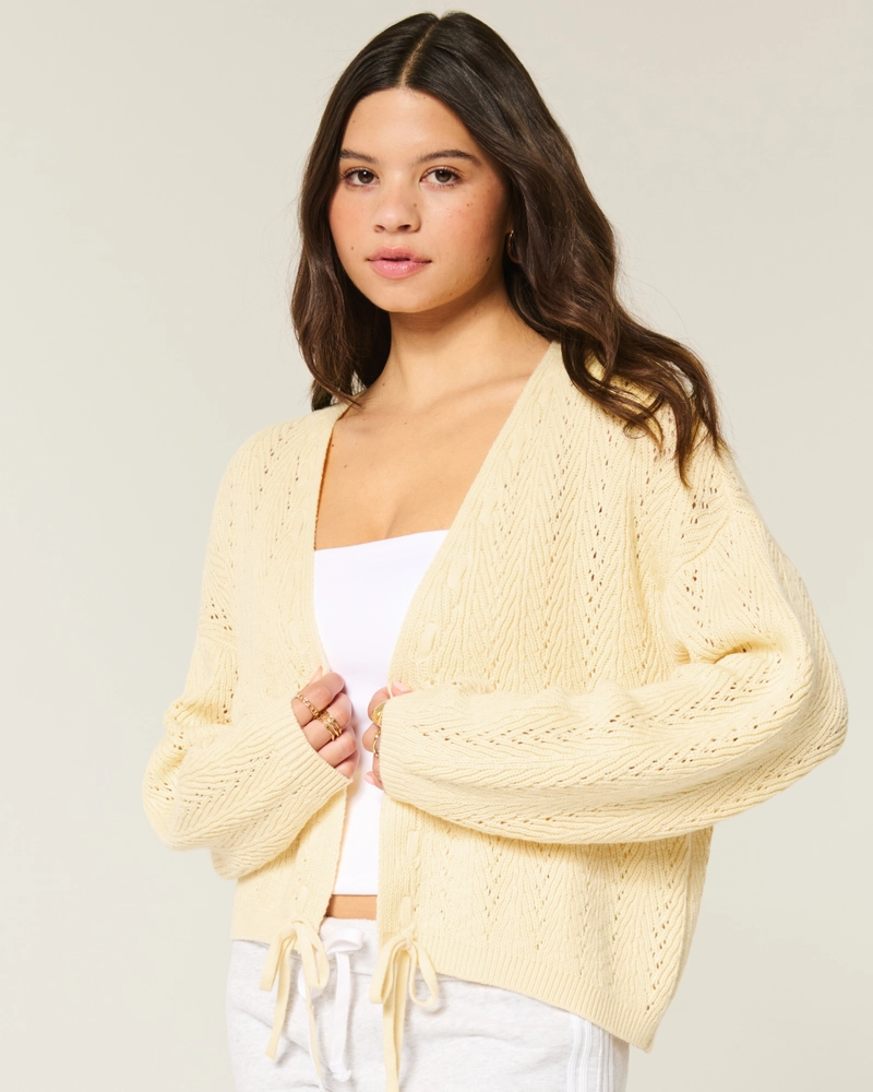 Easy Textured No-Close Cardigan