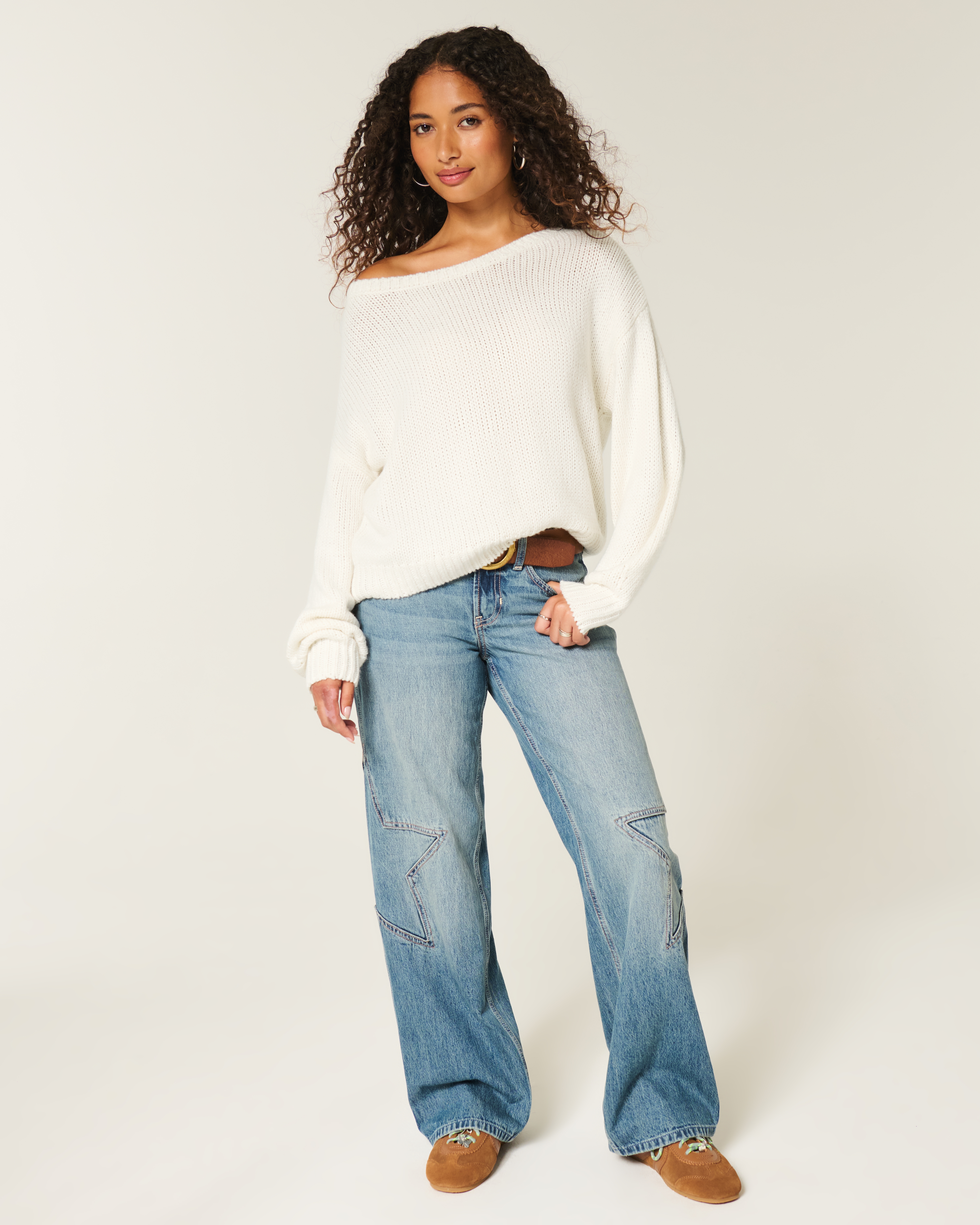 Slouchy Off-the-Shoulder Sweater