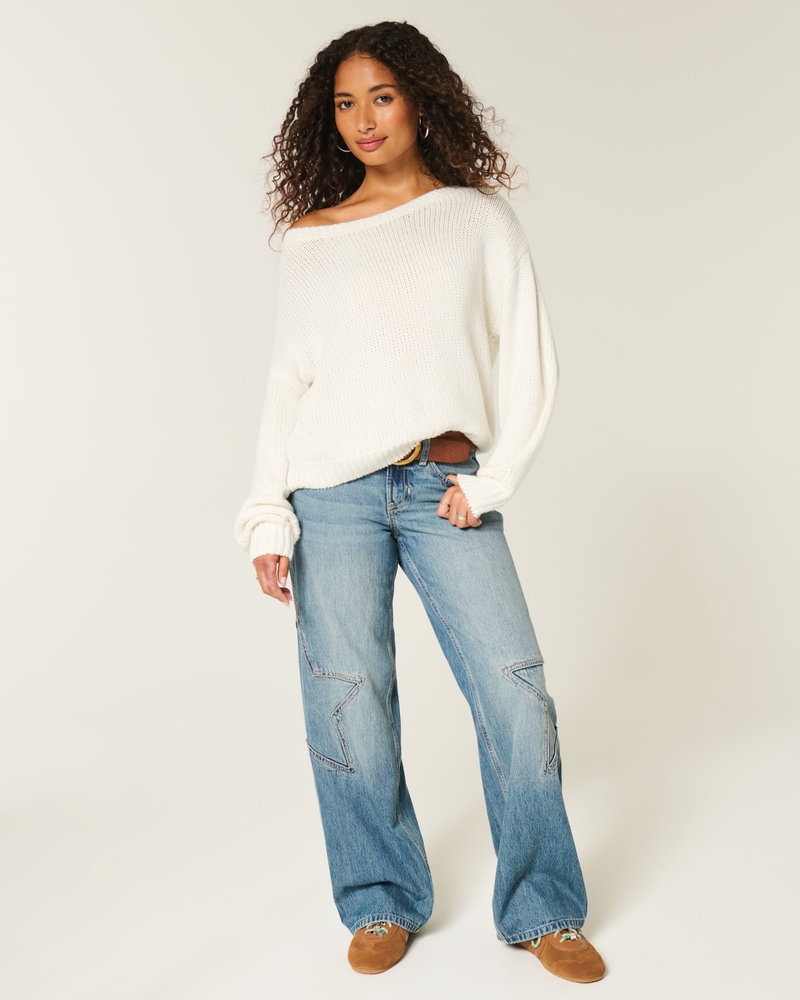 Slouchy Off-the-Shoulder Sweater