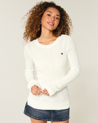 Cable-Knit Star Crew Sweater