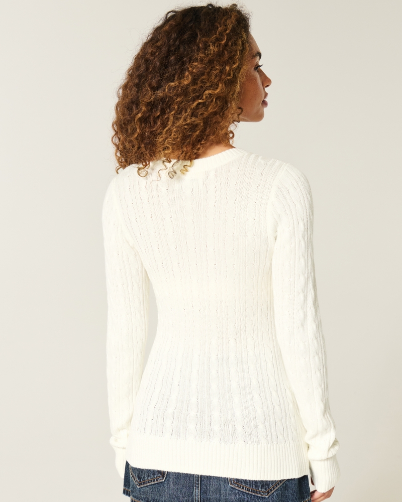 Cable-Knit Star Crew Sweater