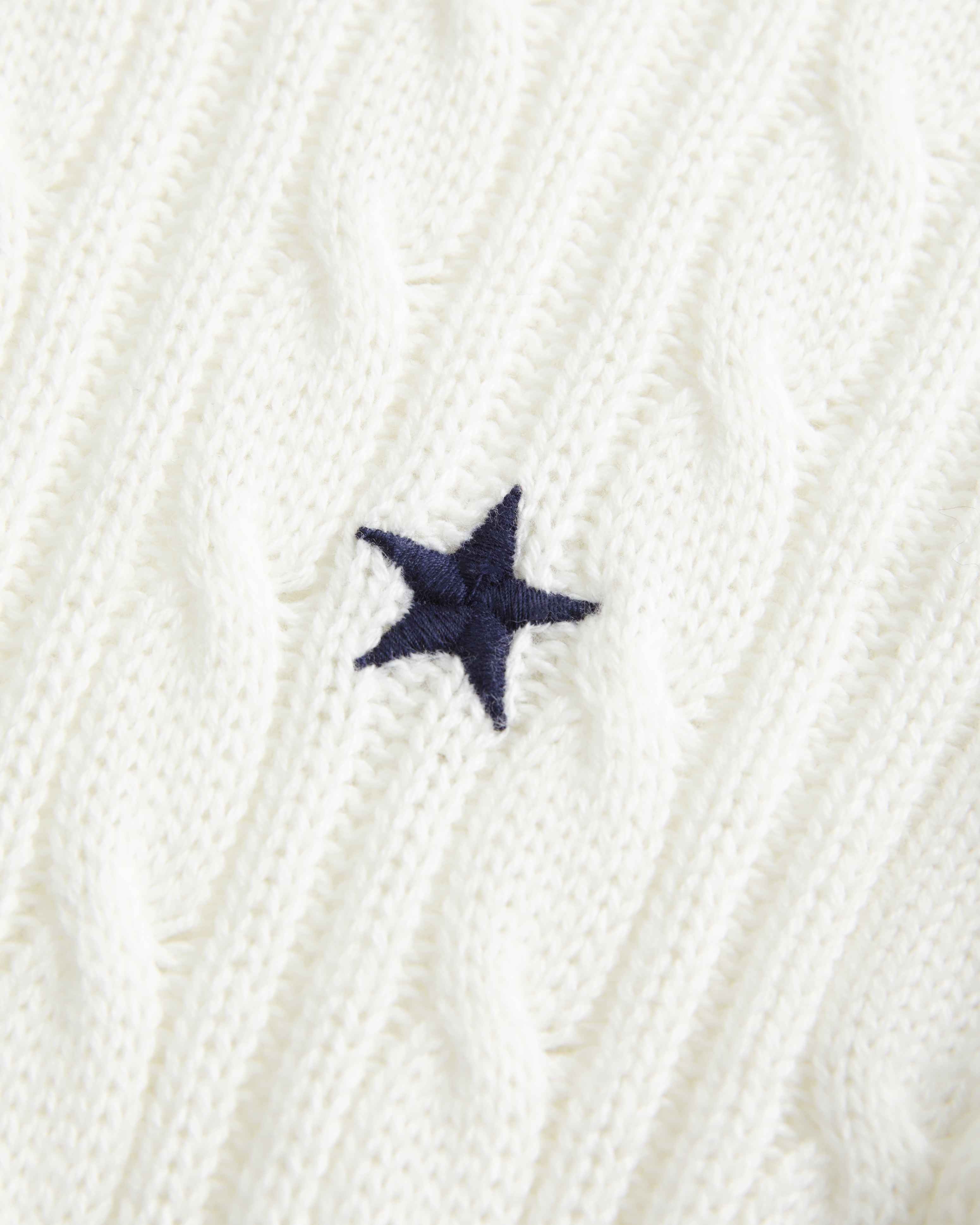 Cable-Knit Star Crew Sweater
