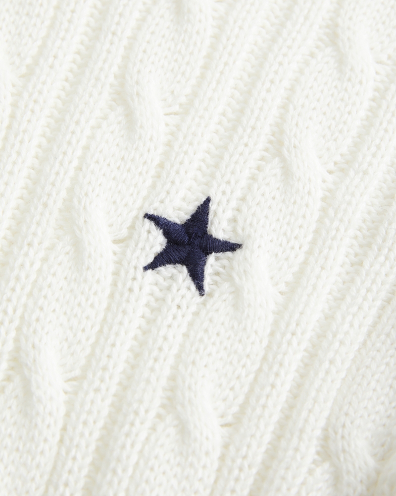 Cable-Knit Star Crew Sweater