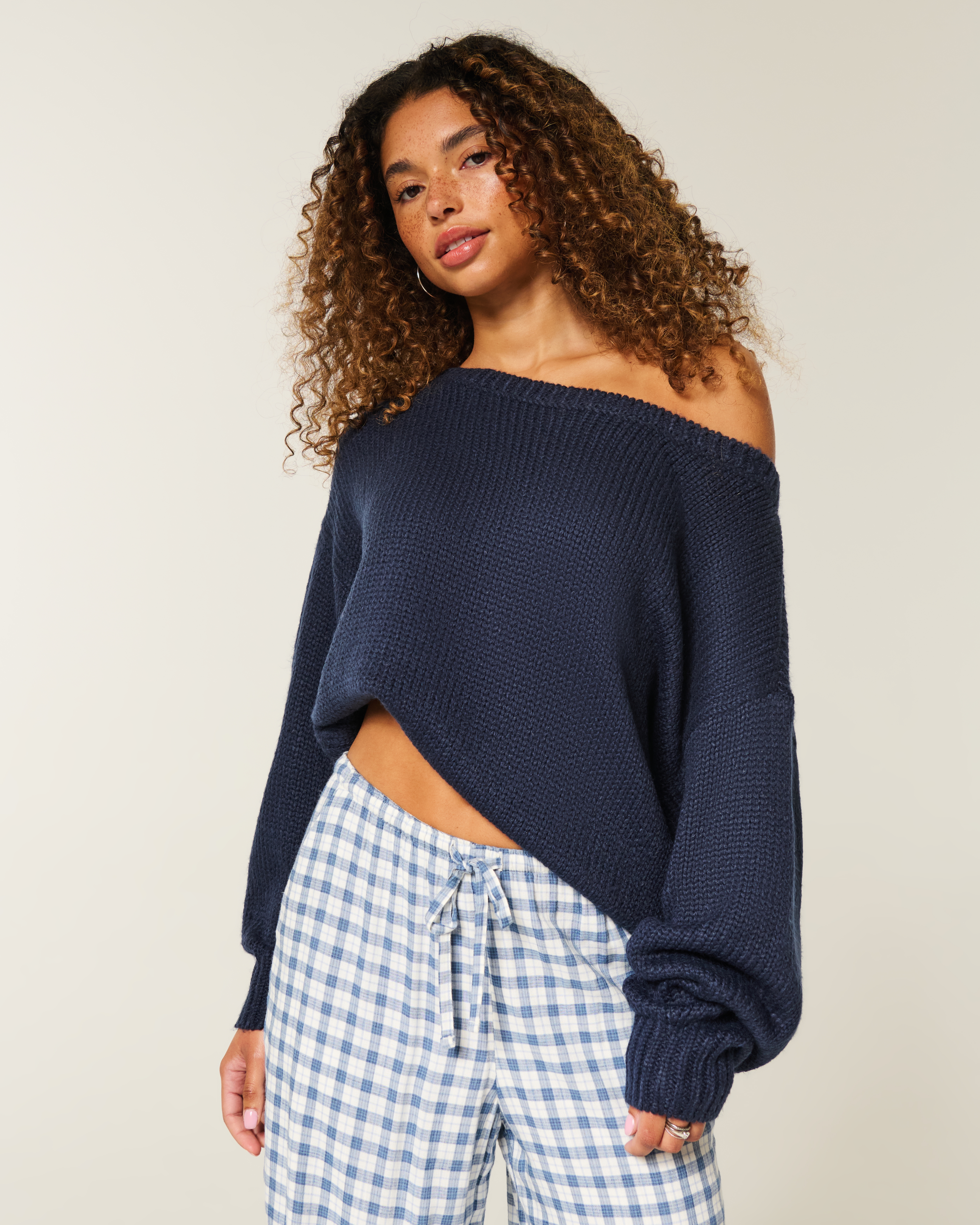 Slouchy Off-the-Shoulder Sweater