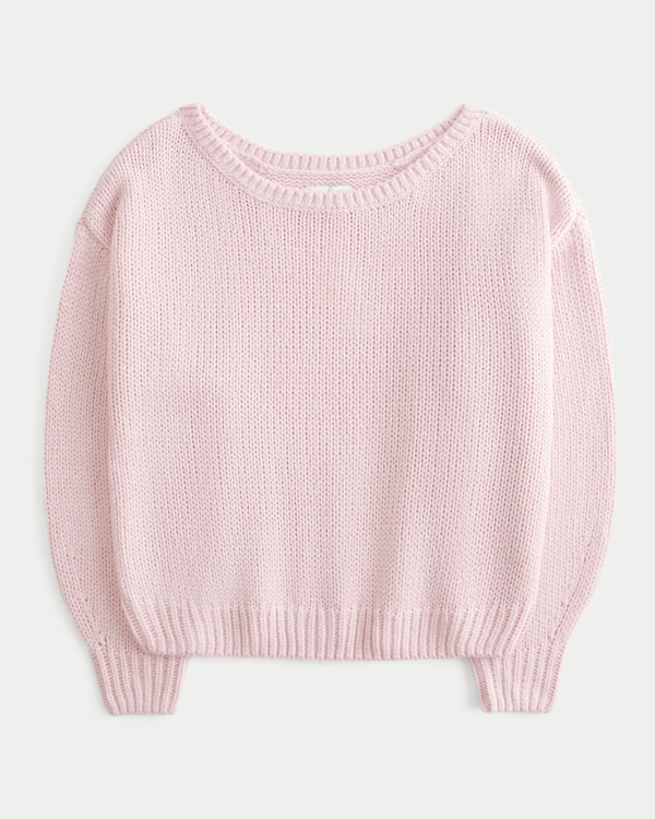 Slouchy Off-the-Shoulder Sweater, Light Lilac view 1
