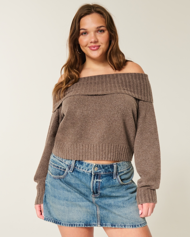 Women's Hollister Comfy Cloud Foldover Off-the-Shoulder Sweater | Women's | HollisterCo.com