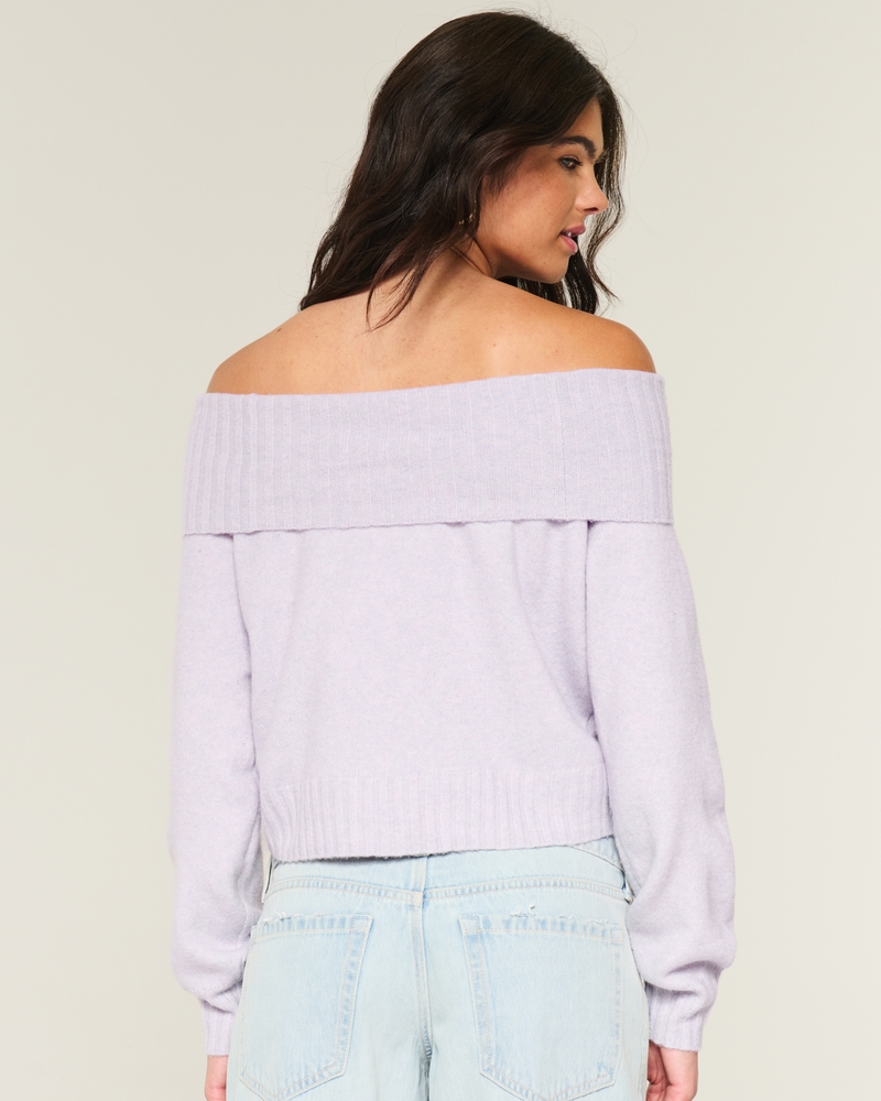 Hollister Comfy Cloud Foldover Off-the-Shoulder Sweater