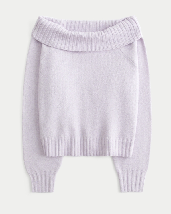 Hollister Comfy Cloud Foldover Off-the-Shoulder Sweater