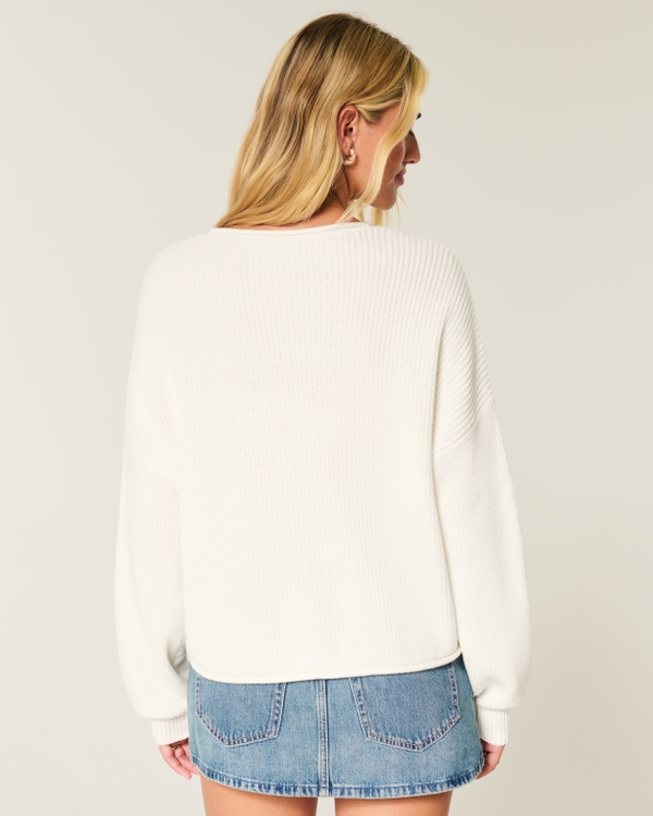 Easy Crew Sweater, Cloud White view 2