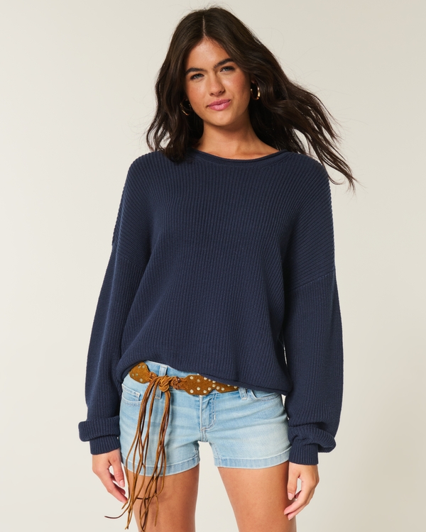 Easy Crew Sweater, Navy Blue view 1