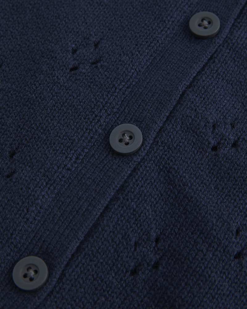 Eyelet Crew Cardigan