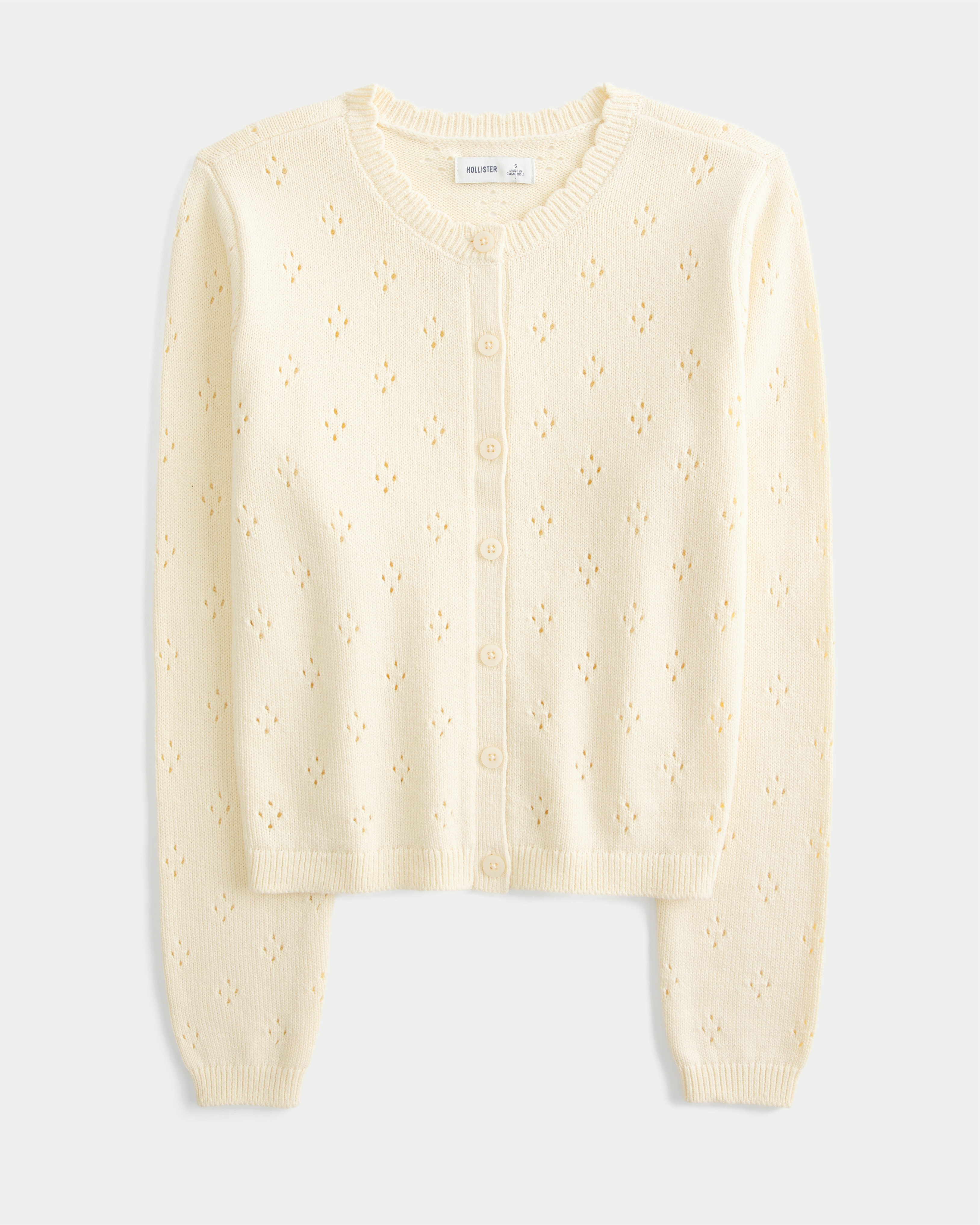 Eyelet Crew Cardigan
