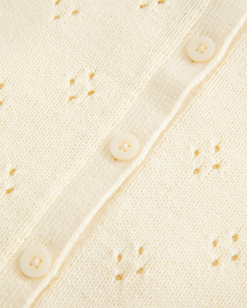 Eyelet Crew Cardigan