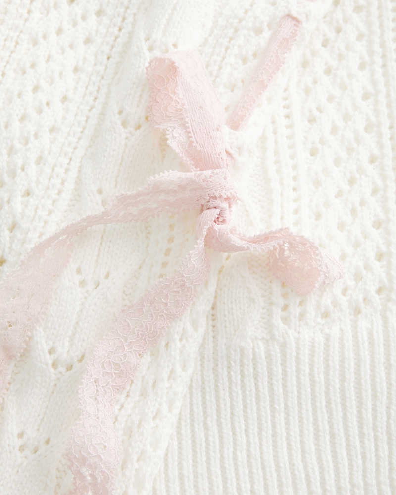 Bow-Sleeve Cable-Knit Sweater