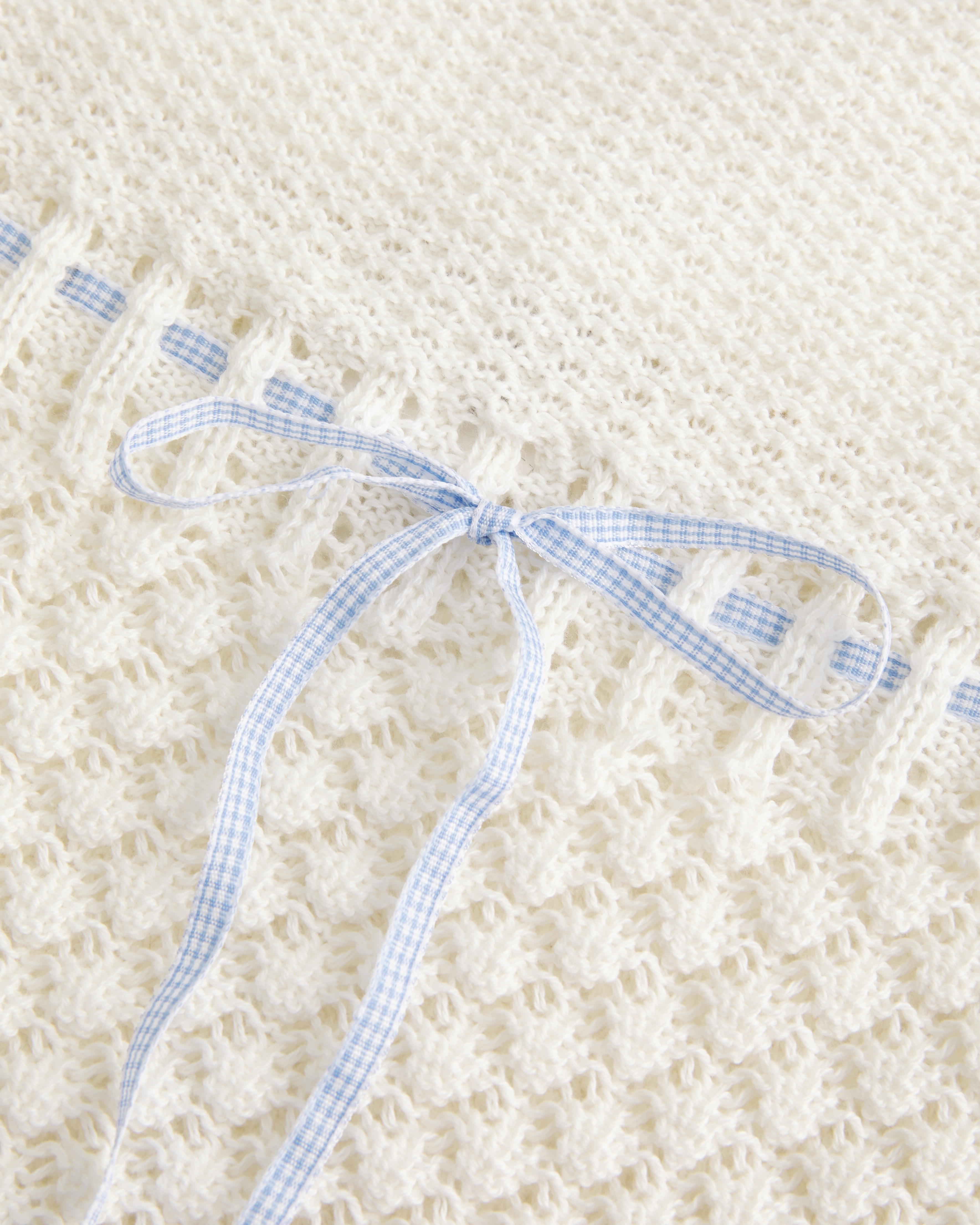 Crochet-Style Strapless Sweater Tube Top