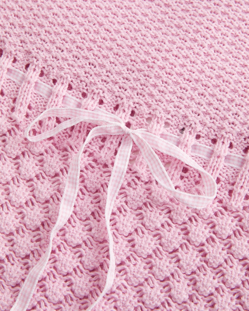 Crochet-Style Strapless Sweater Tube Top