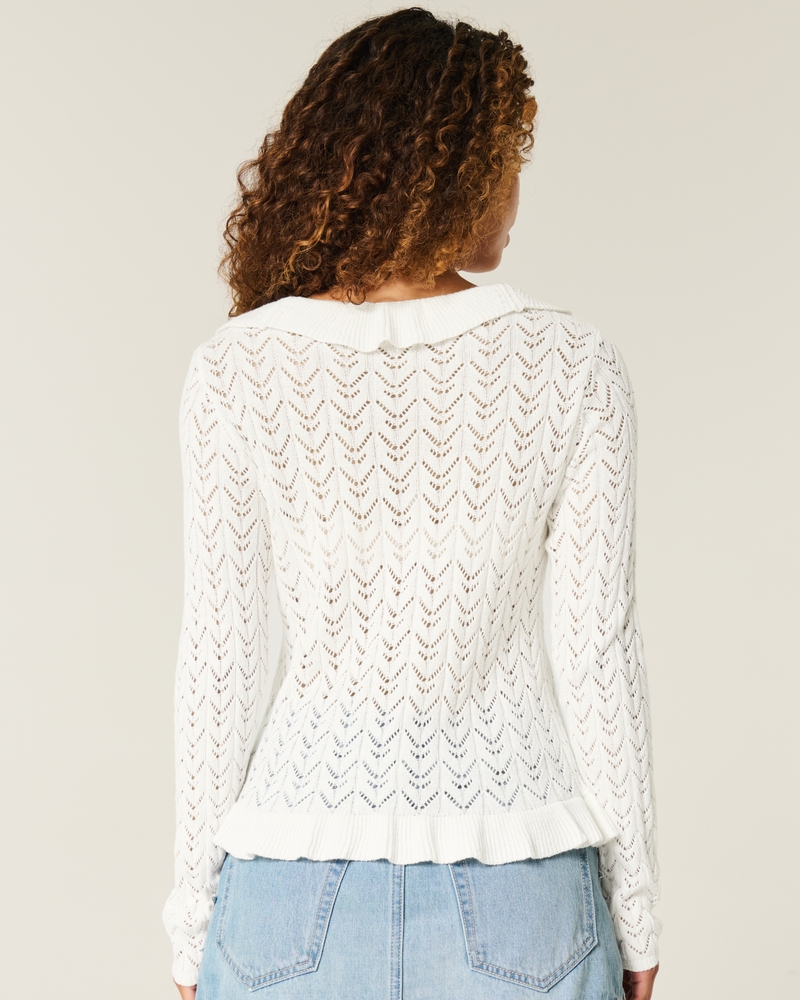 Ruffle Tie-Front Cardigan