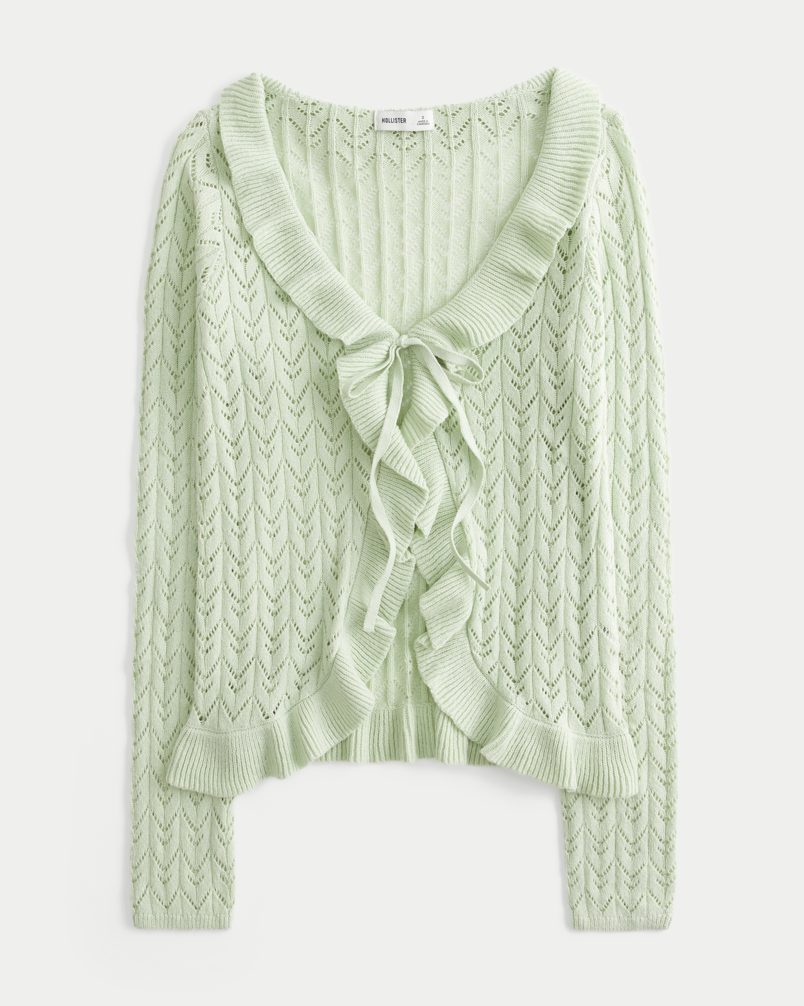 Ruffle Tie-Front Cardigan