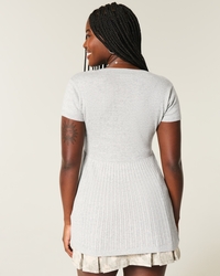 Short-Sleeve Henley Babydoll Top