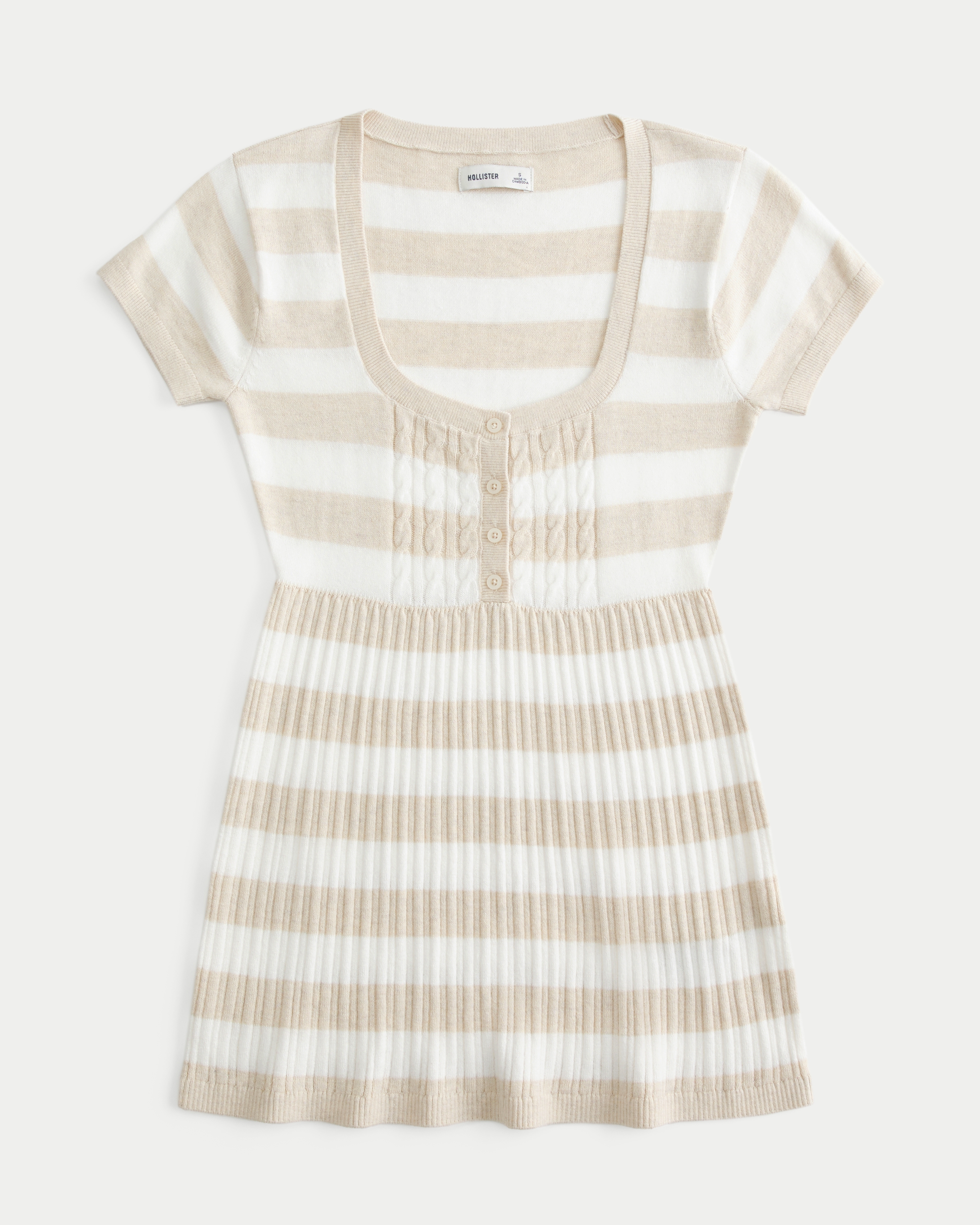 Short-Sleeve Henley Babydoll Top