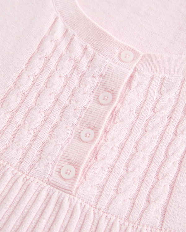 Short-Sleeve Henley Babydoll Top