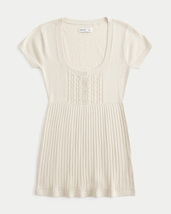 Women's Short-Sleeve Henley Babydoll Top | Women's New Arrivals | HollisterCo.com