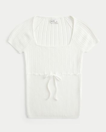 Women's Short-Sleeve Square Neck Sweater | Women's Tops | HollisterCo.com