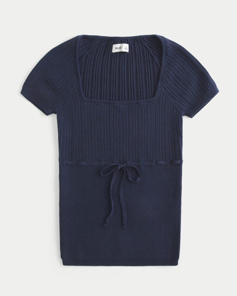 Women's Short-Sleeve Square Neck Sweater | Women's Sale