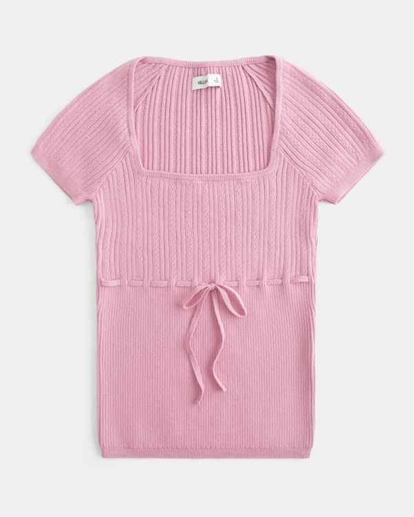 Women's Short-Sleeve Square Neck Sweater | Women's Sale