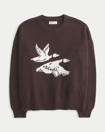 Women's Easy Flying Birds Graphic Crew Sweater | Women's Tops | HollisterCo.com