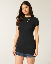 Short-Sleeve Tunic Sweater
