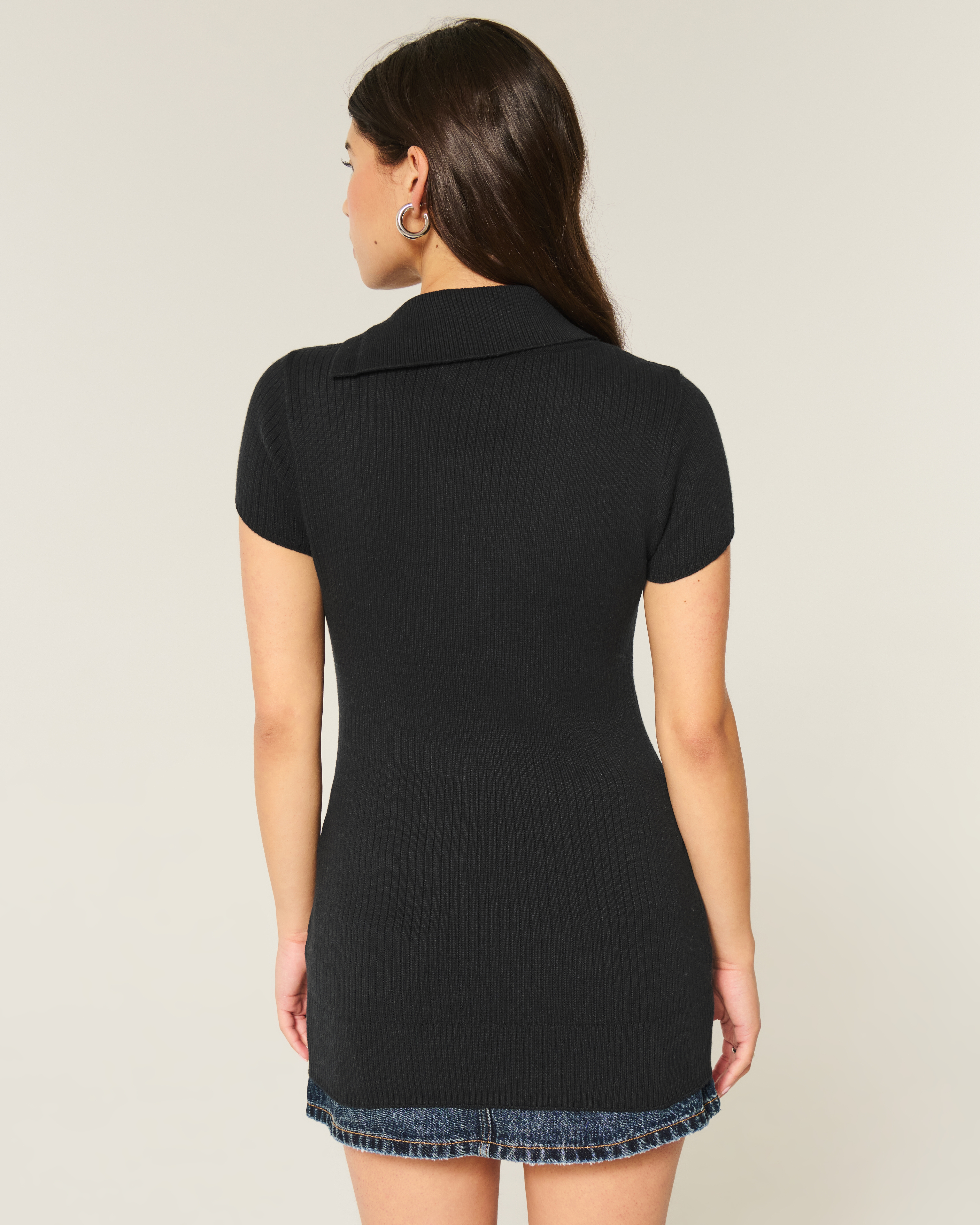 Short-Sleeve Tunic Sweater