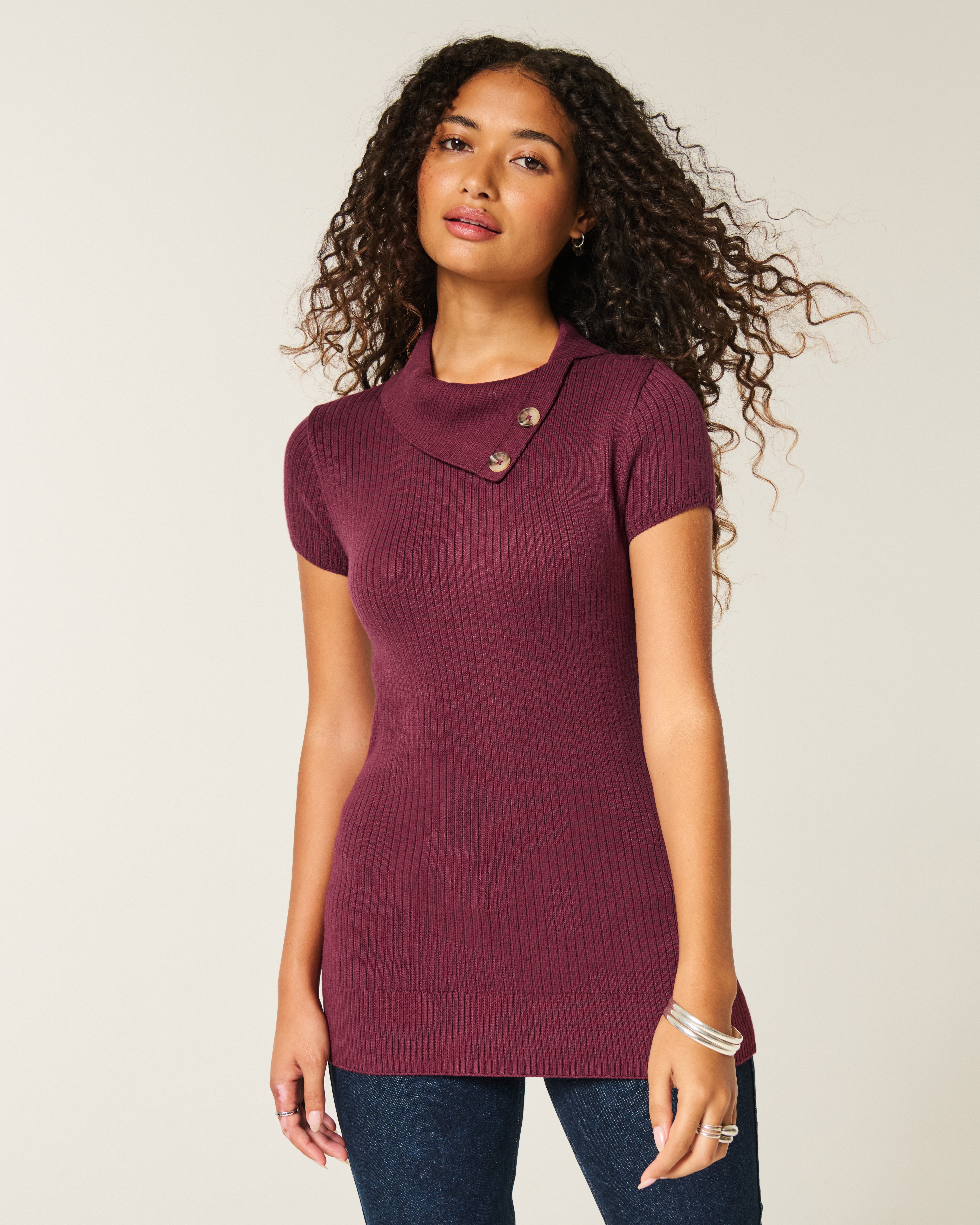 Hollister Short-sleeve Tunic Sweater