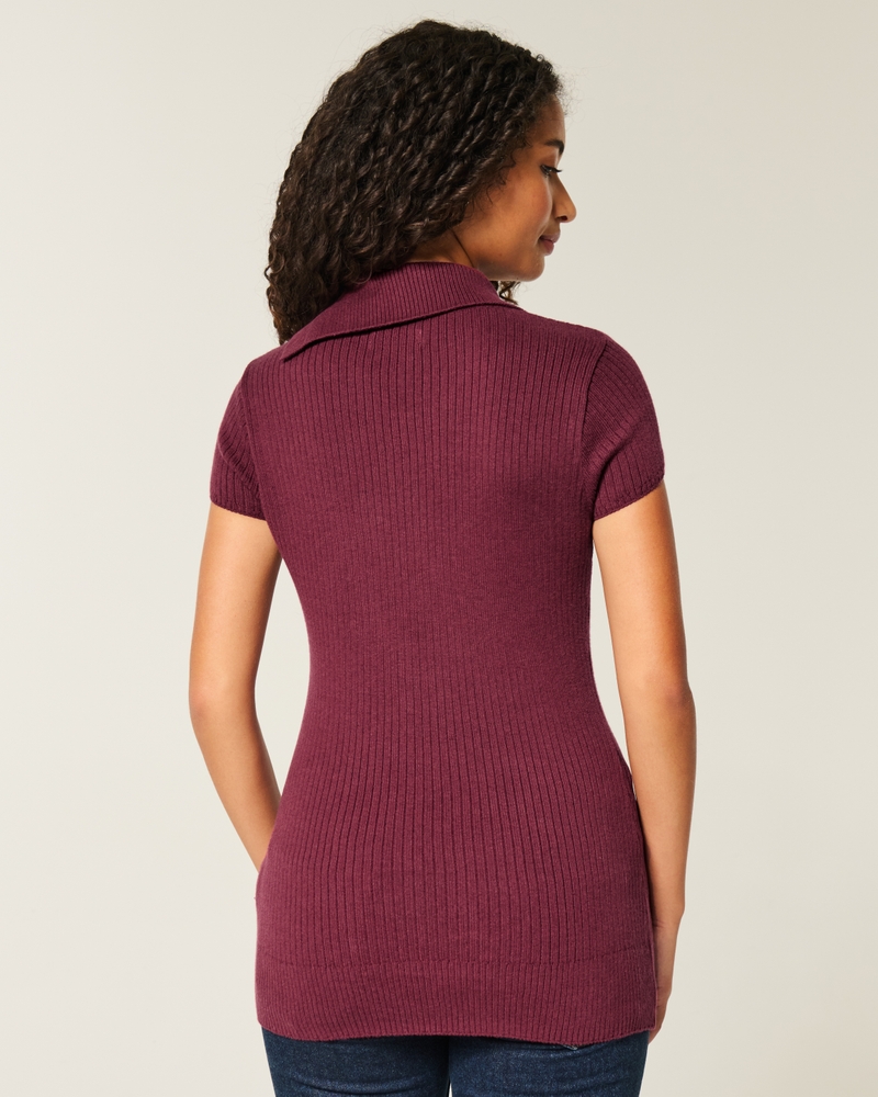 Short-Sleeve Tunic Sweater