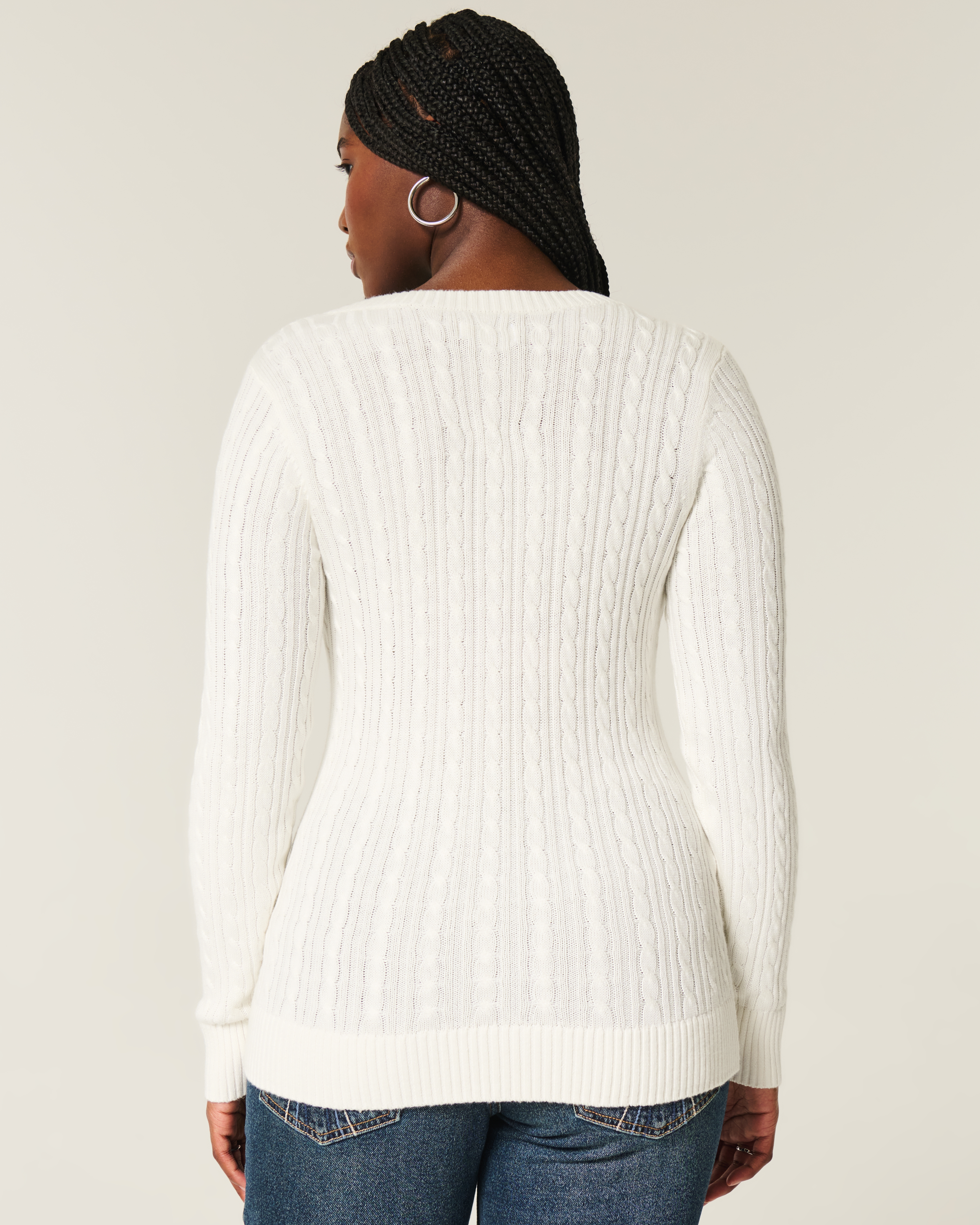 Cable-Knit Icon V-Neck Sweater