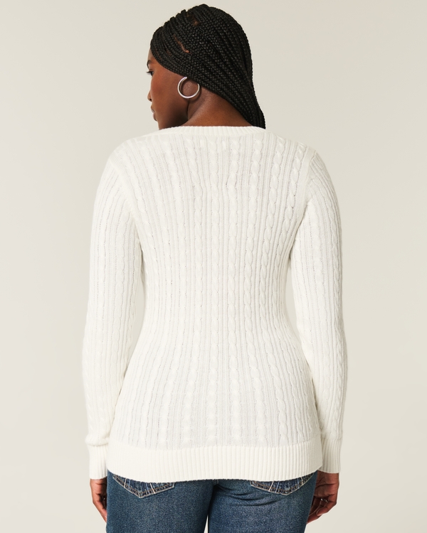 Cable-Knit Icon V-Neck Sweater