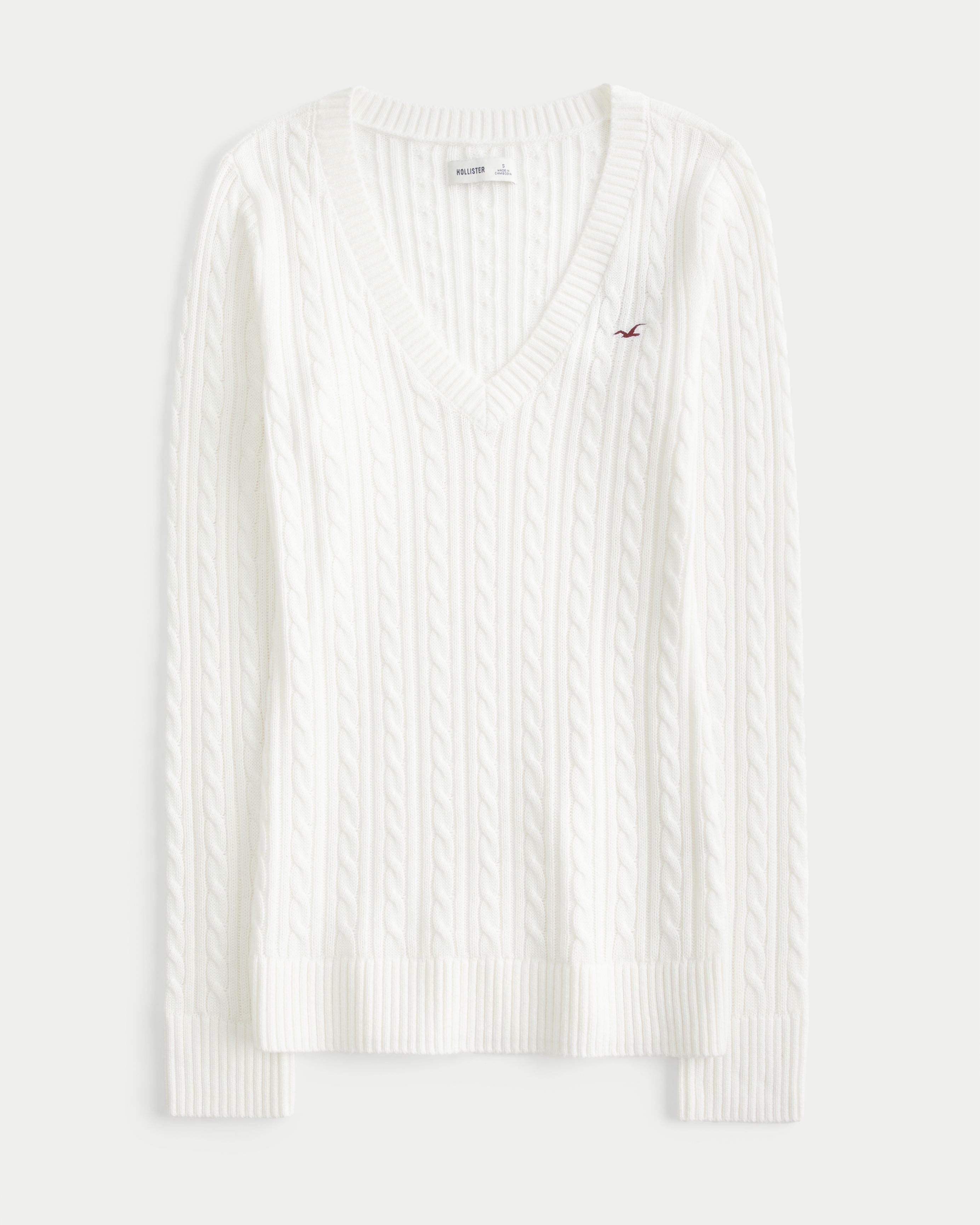 Cable-Knit Icon V-Neck Sweater