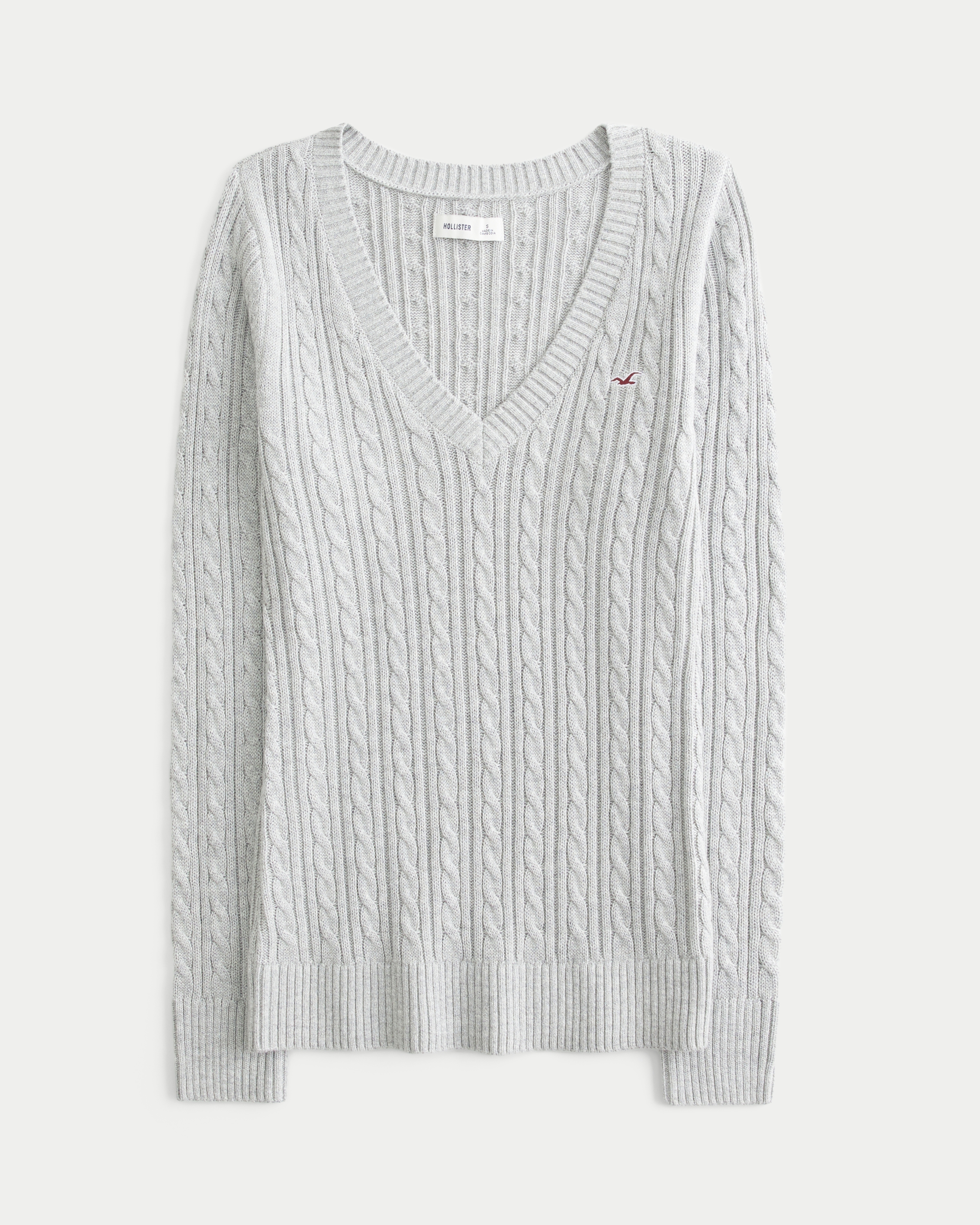 Women's Cable-Knit Icon V-Neck Sweater | Women's Tops