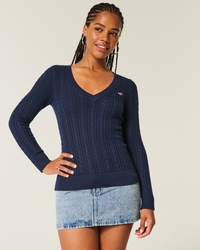 Women's Cable-Knit Icon V-Neck Sweater | Women's Tops