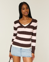 Cable-Knit V-Neck Icon Sweater