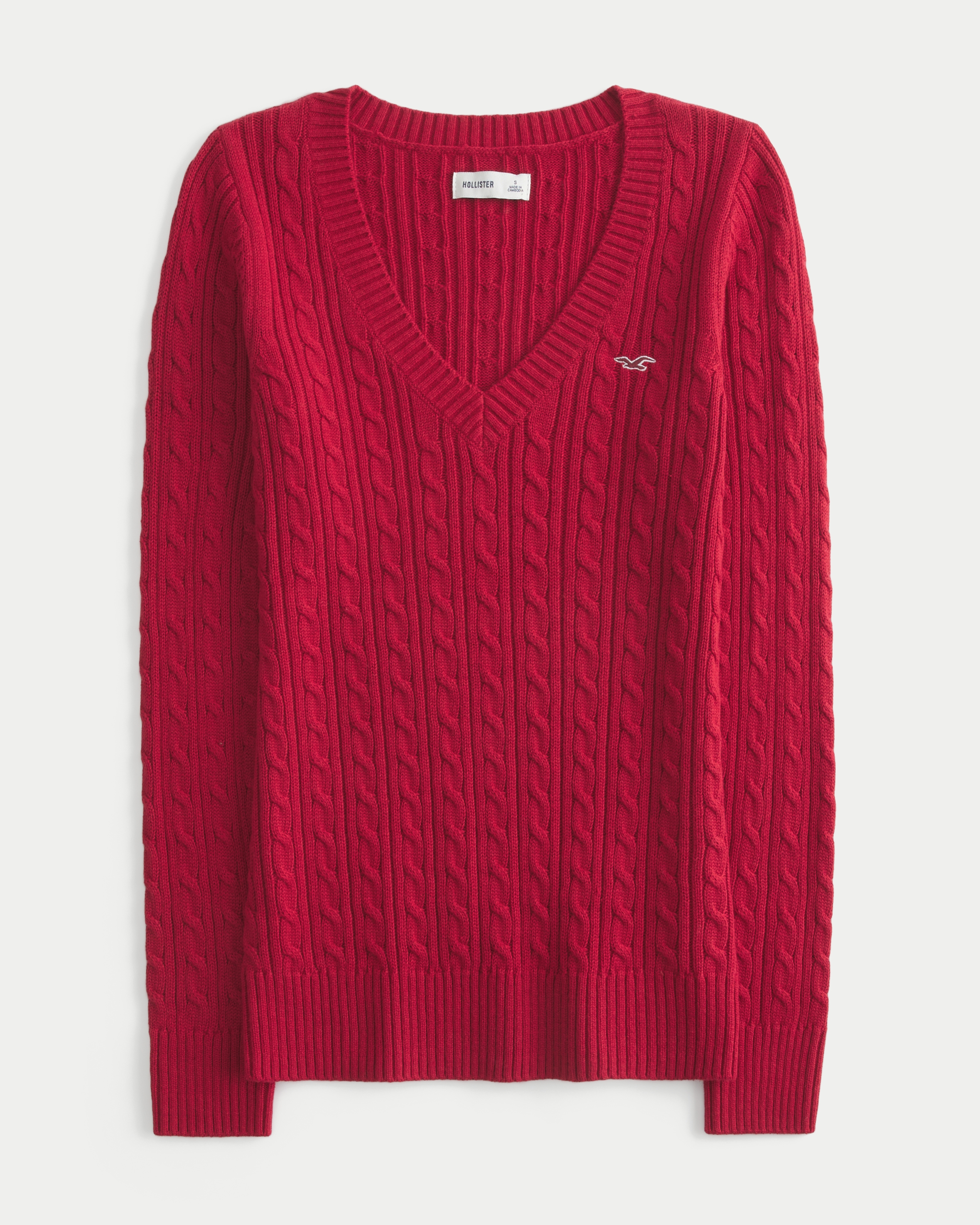 Cable-Knit V-Neck Icon Sweater