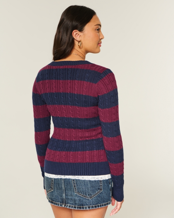 Cable-Knit V-Neck Icon Sweater