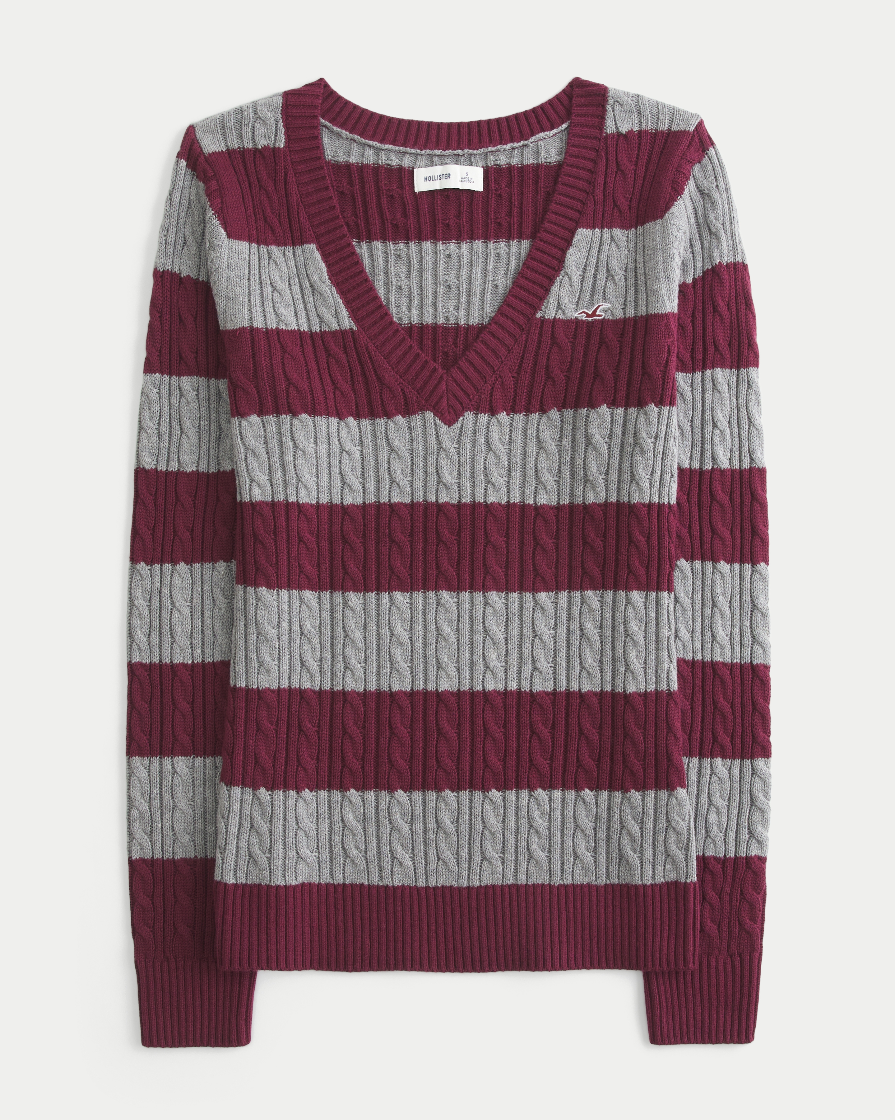 Cable-Knit V-Neck Icon Sweater