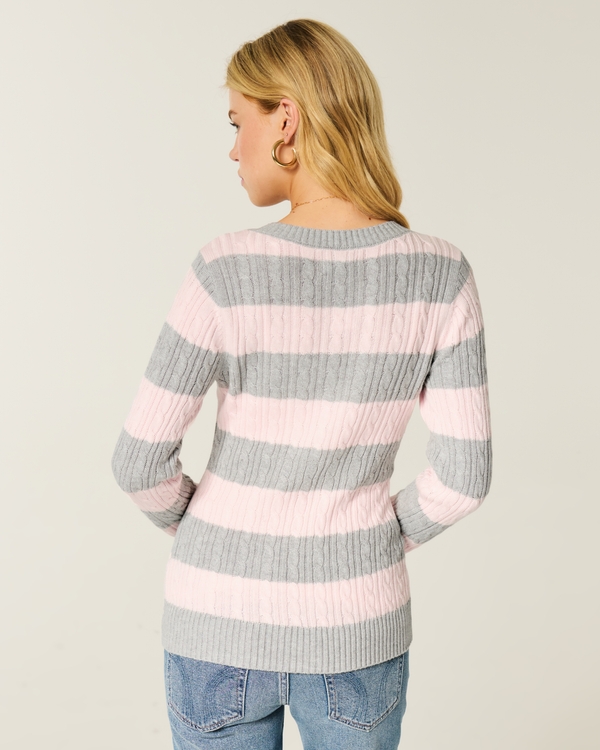 Cable-Knit V-Neck Icon Sweater