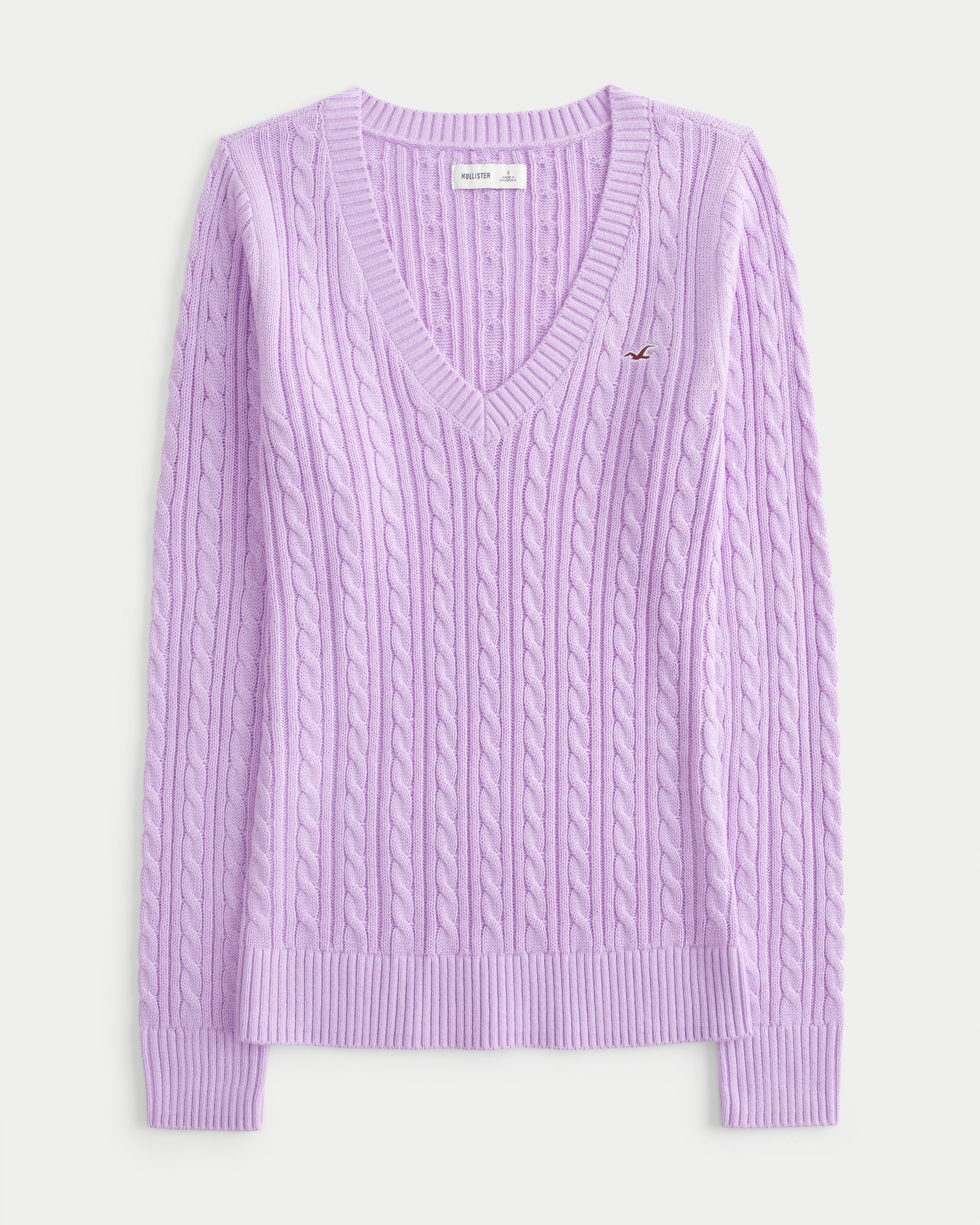 Cable-Knit V-Neck Icon Sweater