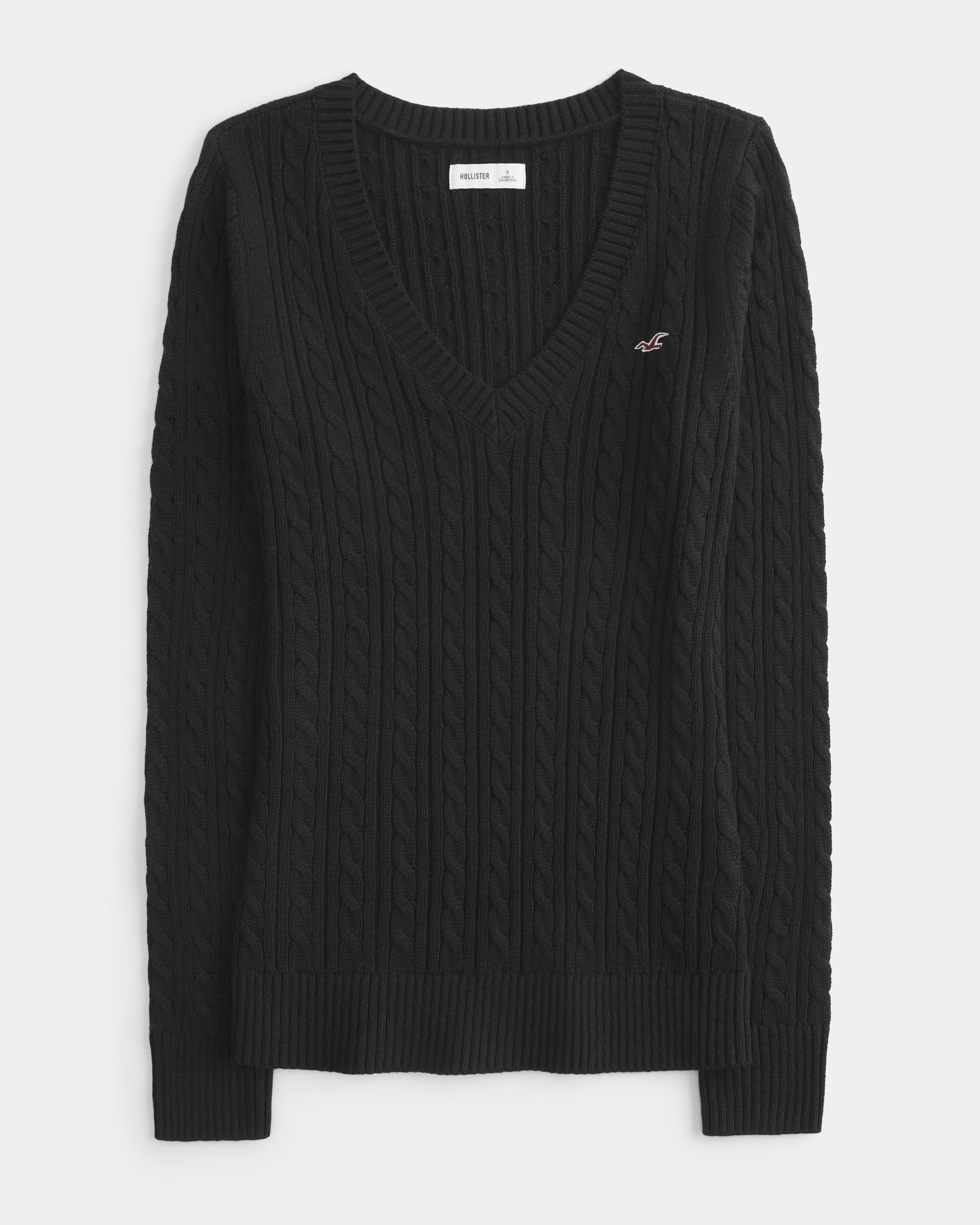 Cable-Knit V-Neck Icon Sweater